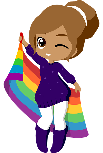 Free woman flag pride illustration