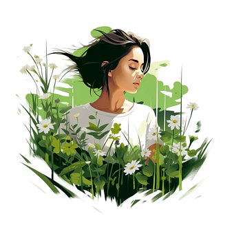 Femeie, Flori, Natura, Fată, Vânt