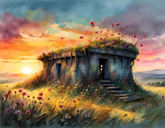 Free ai generated bunker architecture illustration