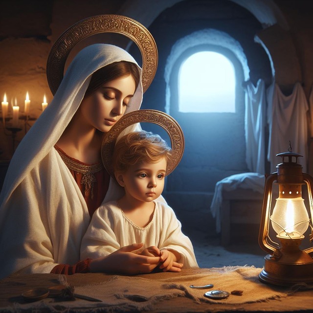 Download Ai Generated Baby Jesus Mary RoyaltyFree Stock Illustration