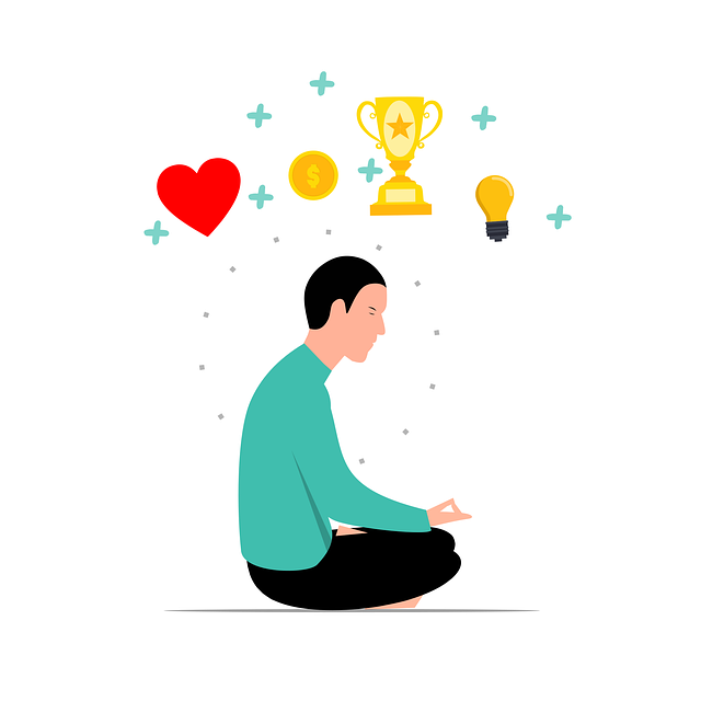 Free man meditation concentration vector