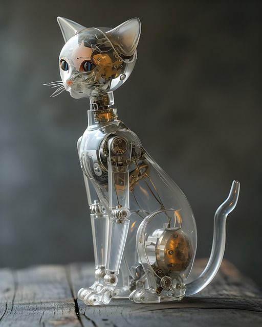 Free ai generated cat mechanical illustration