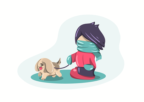 Perro, Chico, Animal, Niño, Para Caminar
