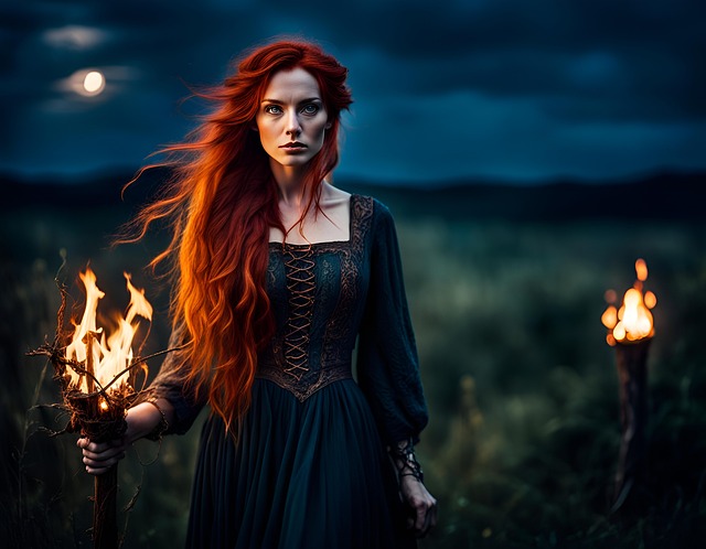 Free ai generated woman redhead illustration