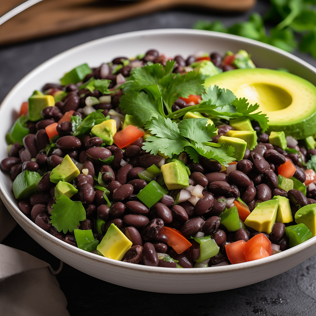 Avocadosalat Mit Schwarzen Bohnen, Vegan