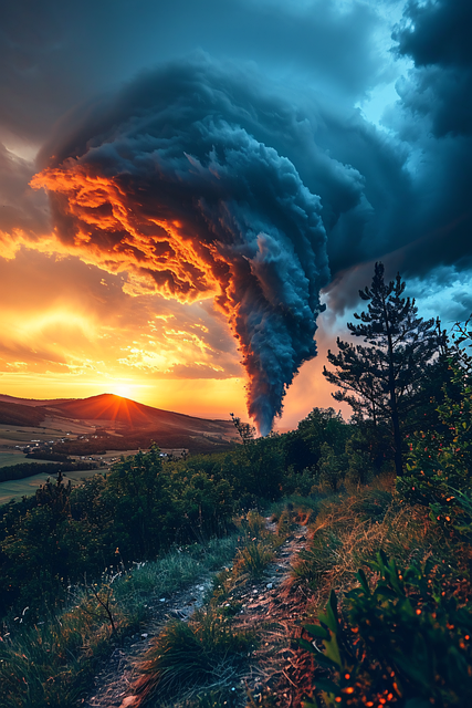 Free ai generated storm tornado illustration
