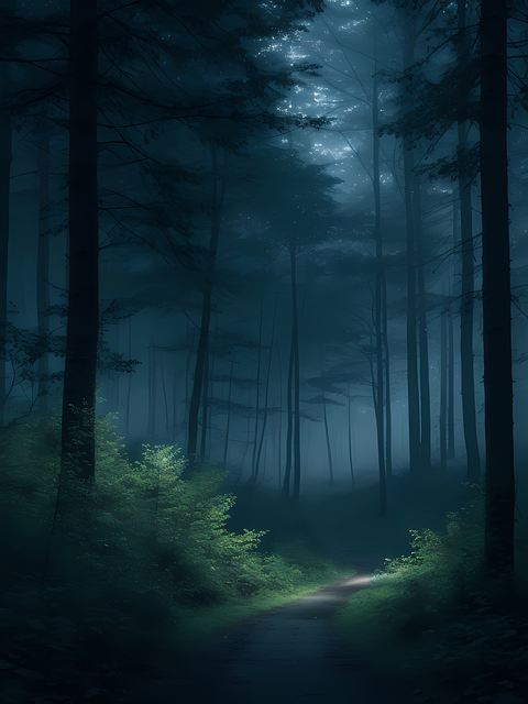 Free ai generated forest night illustration