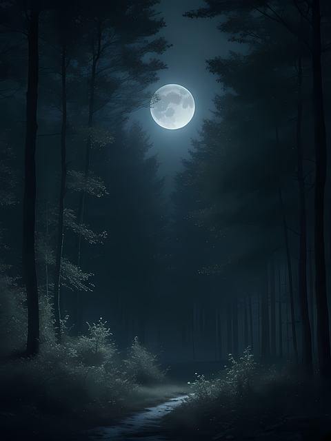 Free ai generated forest night illustration