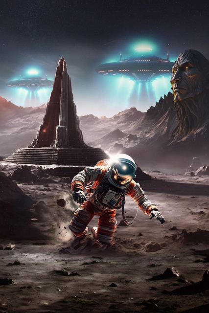 Free ai generated astronaut moon illustration