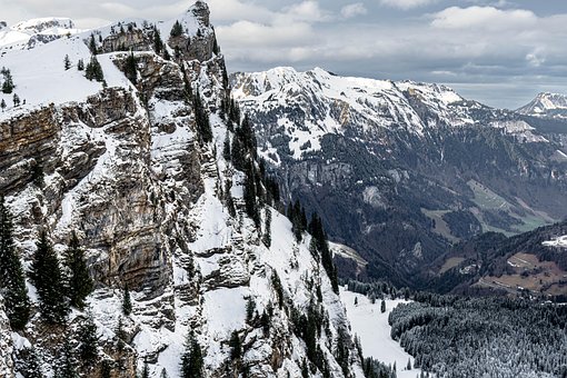 Berge, Winter, Alpen, Cliff, Schweiz