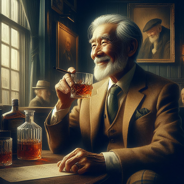 Free ai generated man whiskey illustration