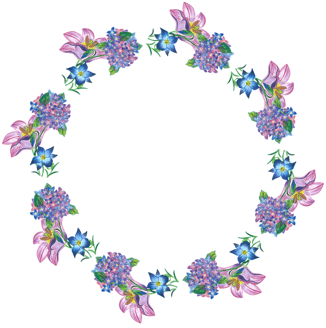 Free hydrangea frame flowers illustration