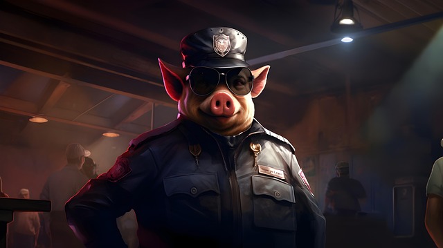 Free ai generated pig officer illustration