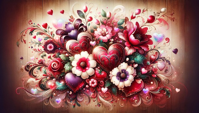 Free ai generated hearts candle illustration