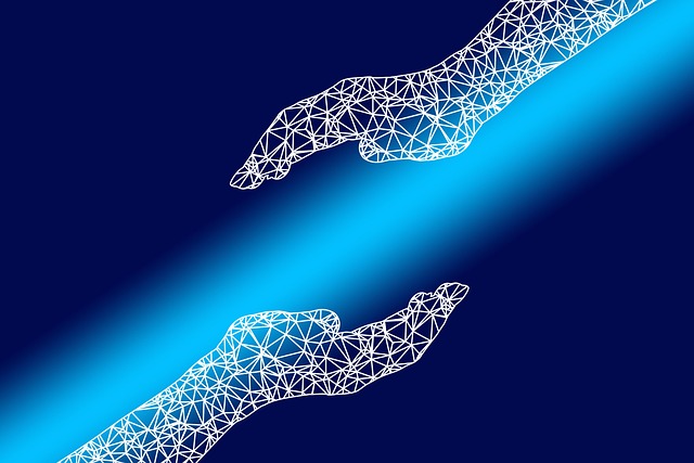 Free ai generated hands polygon illustration