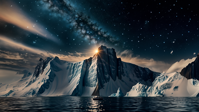 Download free HD stock image of Ai Generated Mountain Free ai generated mountain glacier illustration