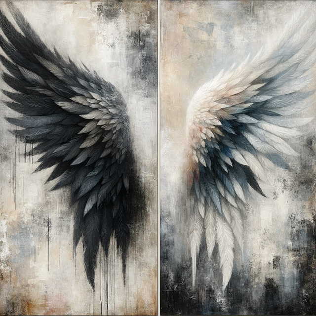 Free wings angel devil illustration