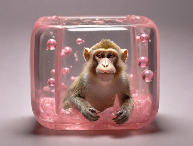 Free ai generated monkey ice cube illustration