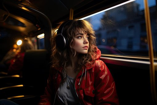 Mulher, Fones De Ouvido