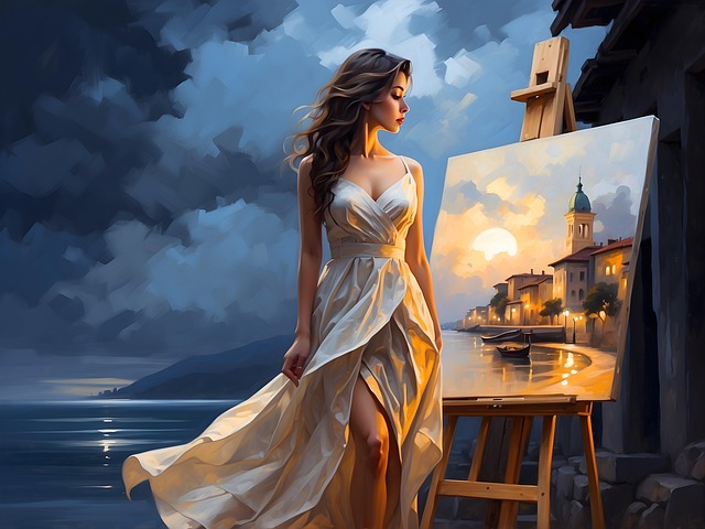 Free ai generated woman night illustration