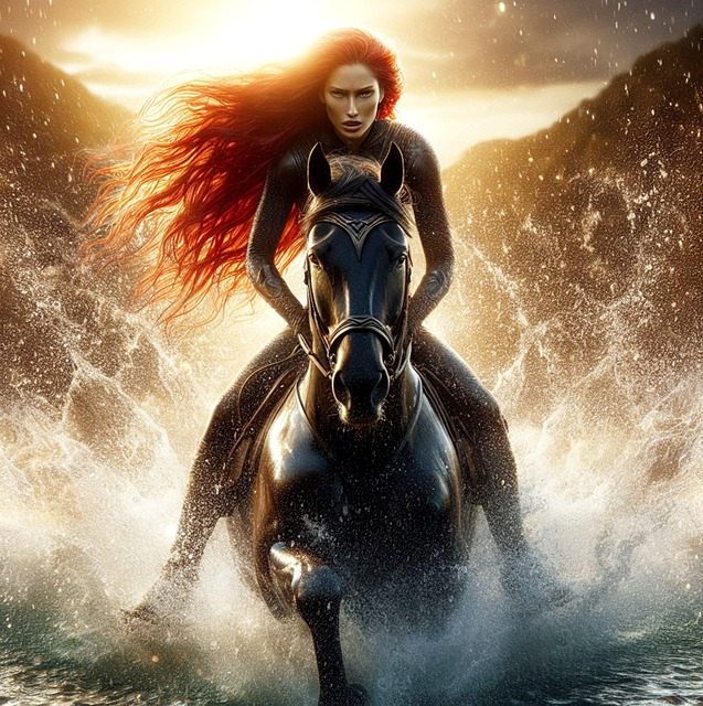 Download free HD stock image of Ai Generated Horse Riding Free ai generated horse riding woman illustration