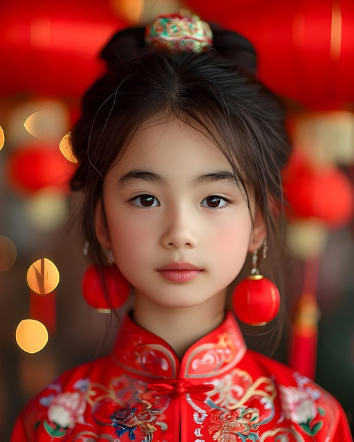 Free ai generated girl qipao illustration