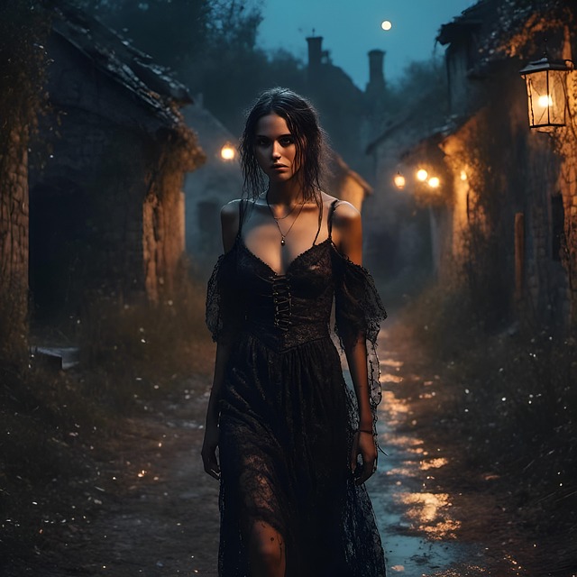 Free ai generated woman goth illustration