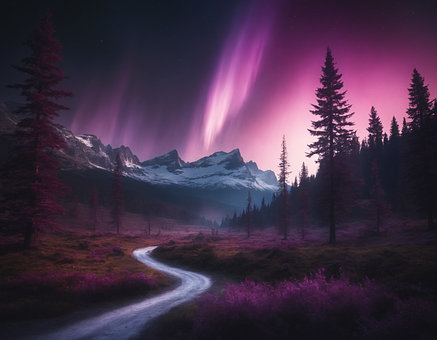 Wald, Natur, Violett, Magie, Nacht