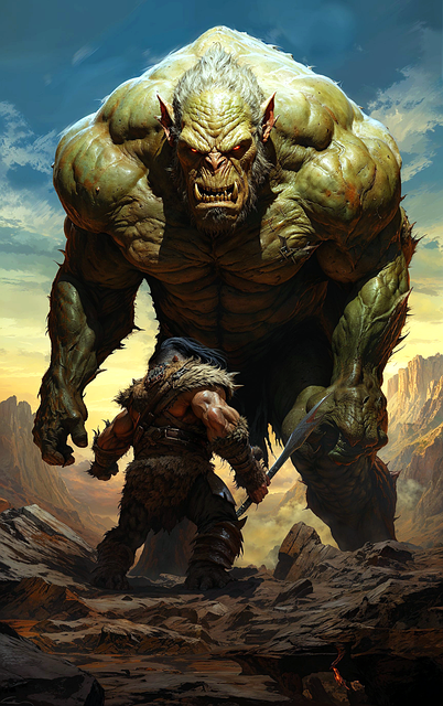 Free ai generated orc warrior illustration
