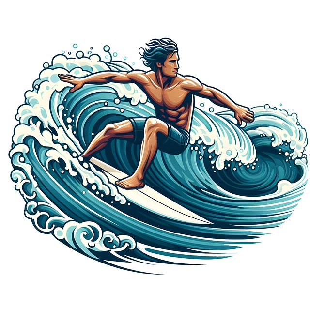 Free ai generated surfer surfing illustration