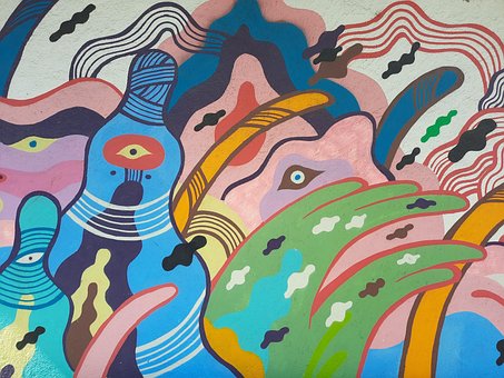 Graffiti, By, Bykunst, Bymaleri, Farger