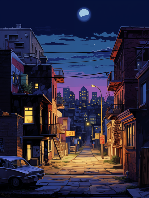 Free ai generated city night illustration