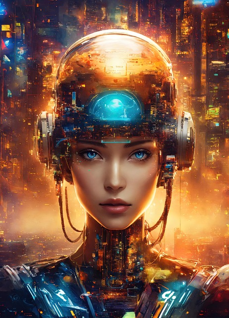 Free ai generated woman robot illustration
