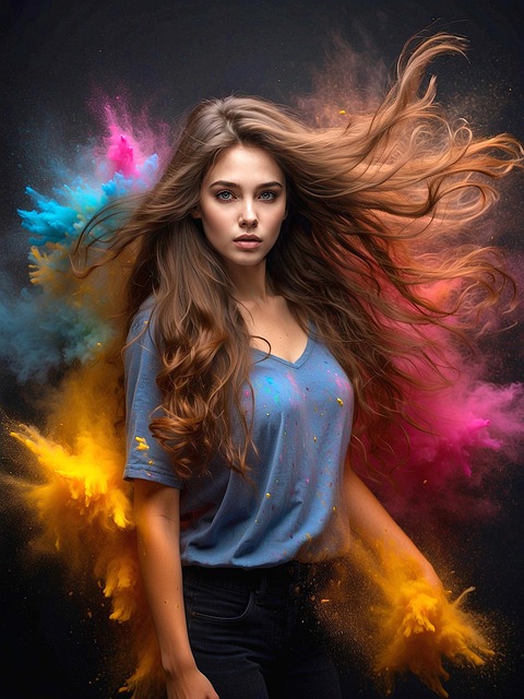 Free ai generated woman powder illustration