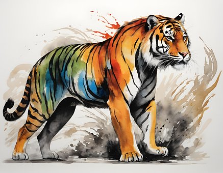 Tiger, Zviera, Čl, Maľovanie, Príroda