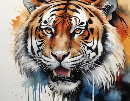 Tiger, Príroda, Čl, Maľovanie, Farba