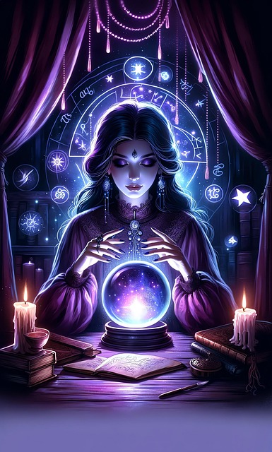 Free ai generated fortune teller crystal ball illustration