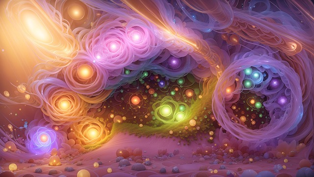 Free ai generated particles quantum physics illustration