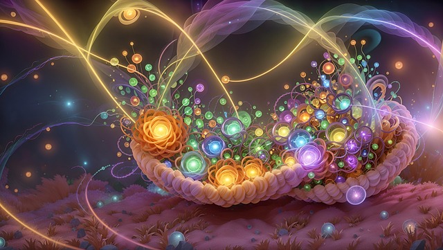 Free ai generated particles quantum physics illustration