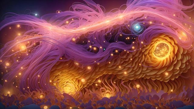 Free ai generated particles quantum physics illustration