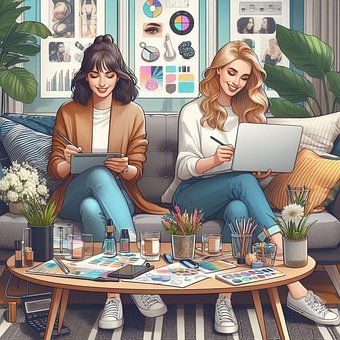 Ai Generiert, Frauen, Kollegen, Modern