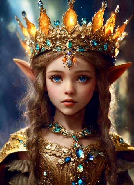 Free ai generated gelfing princess illustration