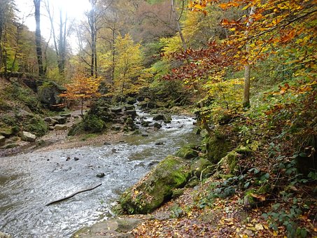 Wasser, Herbst, Großherzogtum Luxemburg