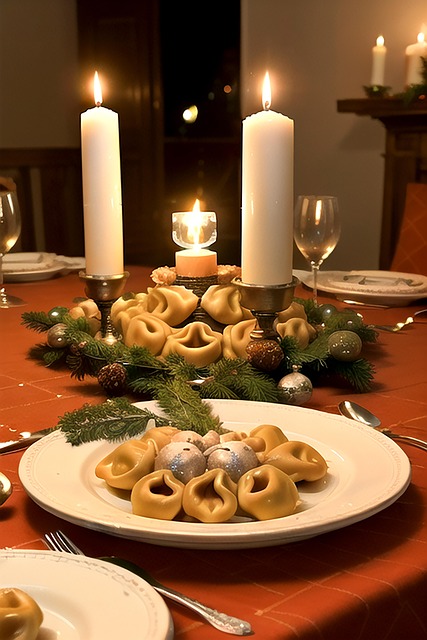 Free ai generated christmas tortellini illustration