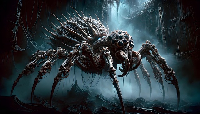 Free ai generated alien biomechanical illustration