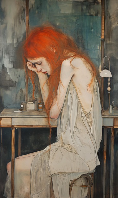 Free emotional redhead despair illustration