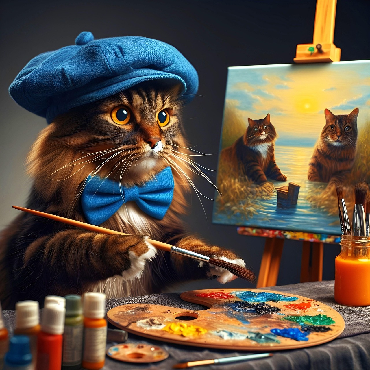 Download Cat Artist Picture Royalty Free Stock Illustration Image Download Cat Artist Picture Royalty Free Stock Illustration Image