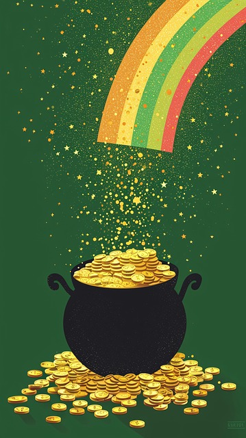 Free ai generated pot of gold rainbow illustration