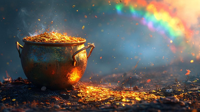 Free ai generated pot of gold rainbow illustration