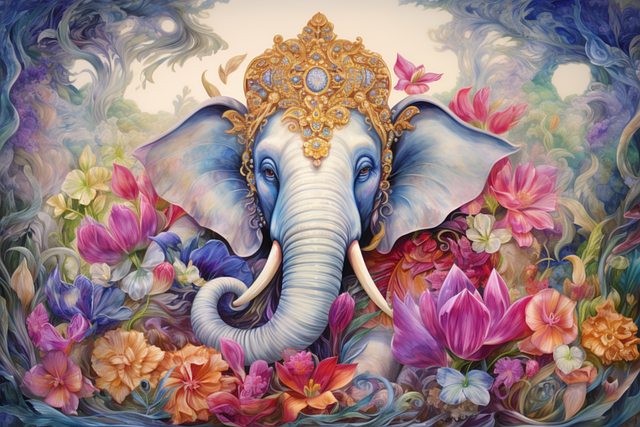 Free ai generated elephant deity illustration